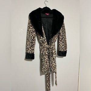 Betsey Johnson Leopard Print House Coat